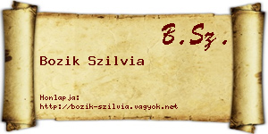 Bozik Szilvia névjegykártya